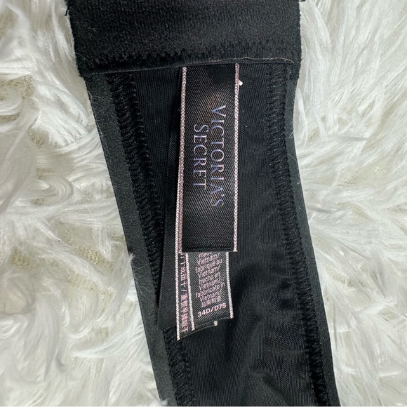 Victoria's Secret Dream Angels Lace Collar Demi Bra Size 34D Black - Picture 12 of 12
